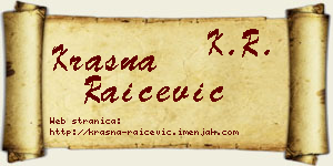 Krasna Raičević vizit kartica